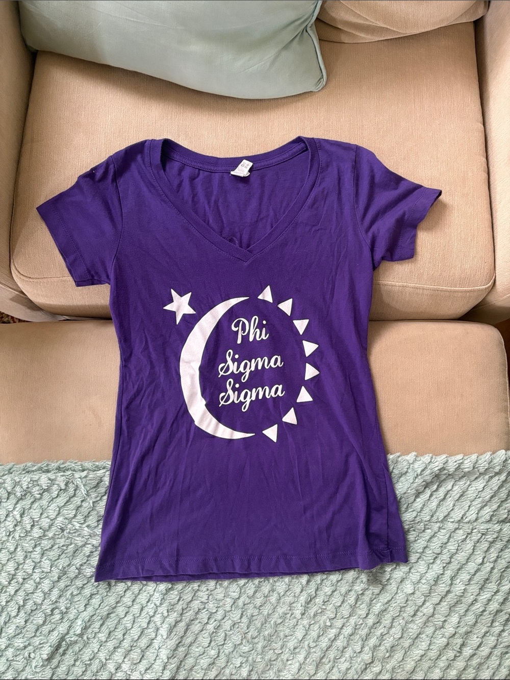 Phi Sigma Sigma Purple Relay For Life V-Neck Sorority Tee